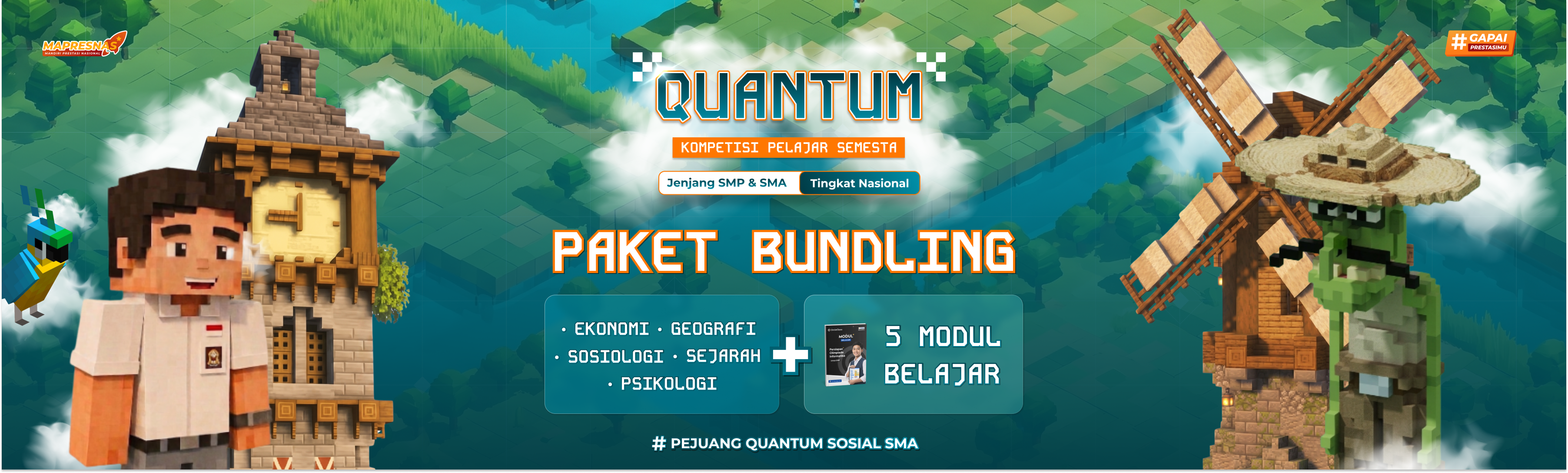 Paket Quantum Sosial SMA – Ekonomi, Sejarah, Sosiologi, Geografi & Psikologi + FREE Modul
