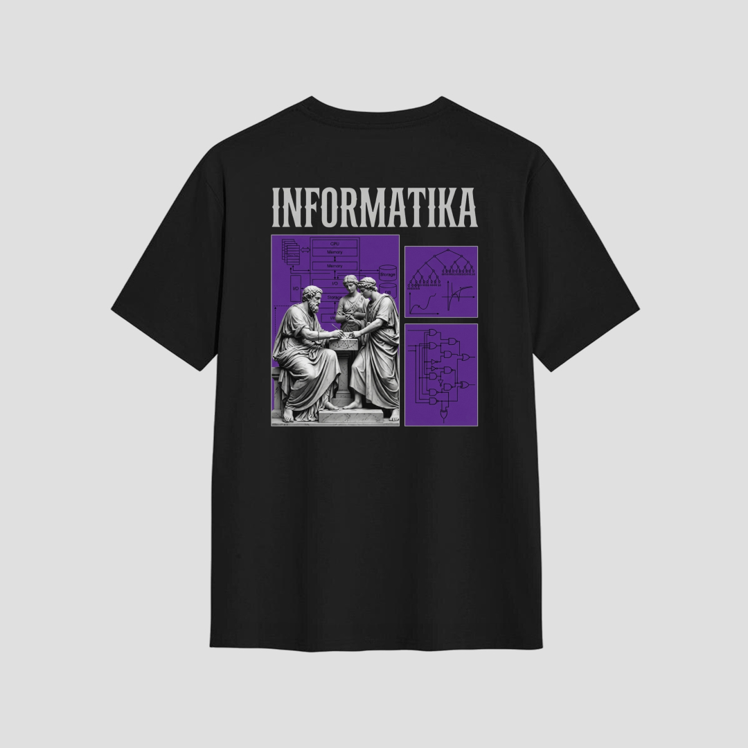 Kaos Distro D-A15 Teknik Informatika Premium Cotton Combed Kaos Mahasiswa Pria Wanita Unisex — foto 1