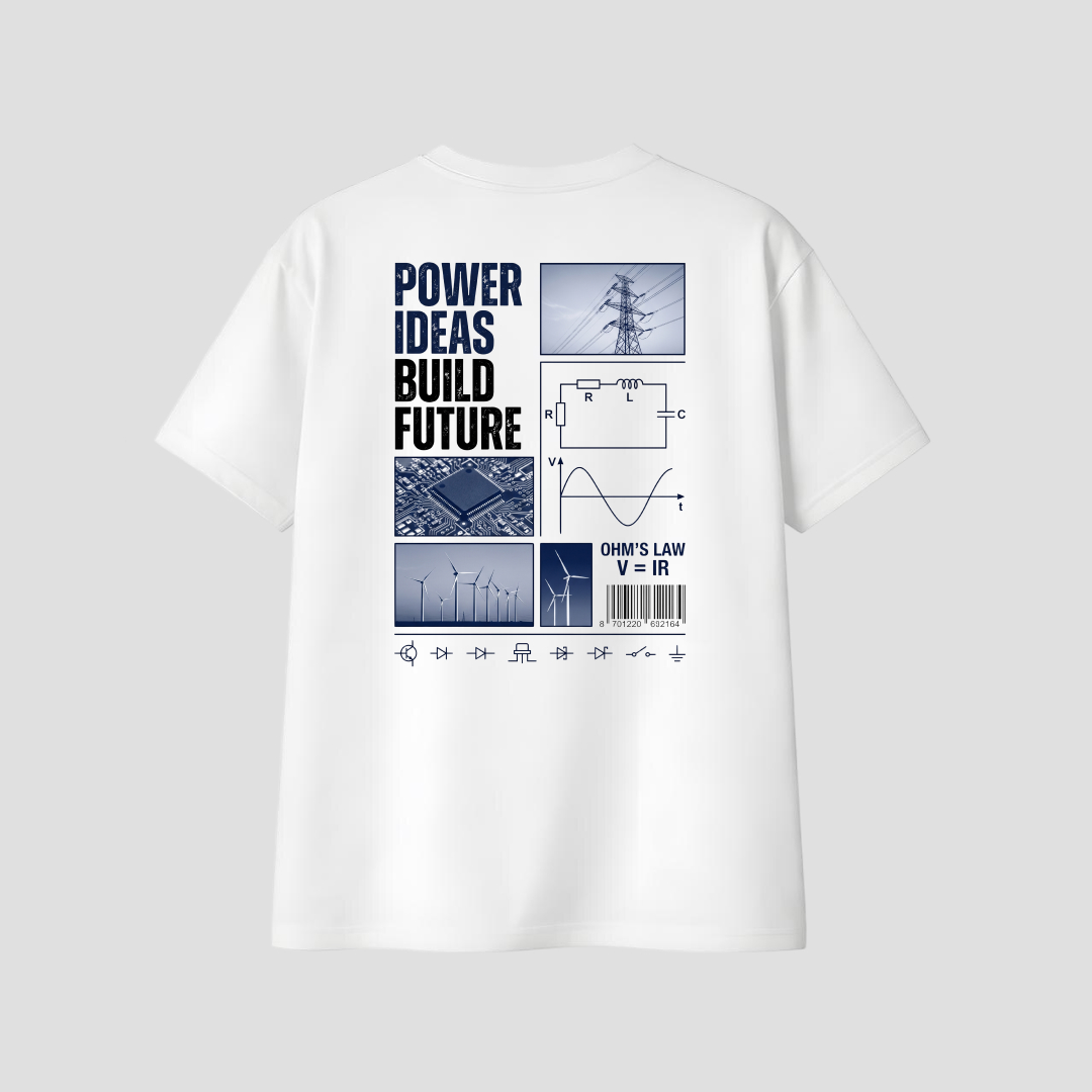 Kaos Distro D-A10 Power Ideas Build Future Premium Cotton Combed Kaos Pria Wanita Unisex — foto 1