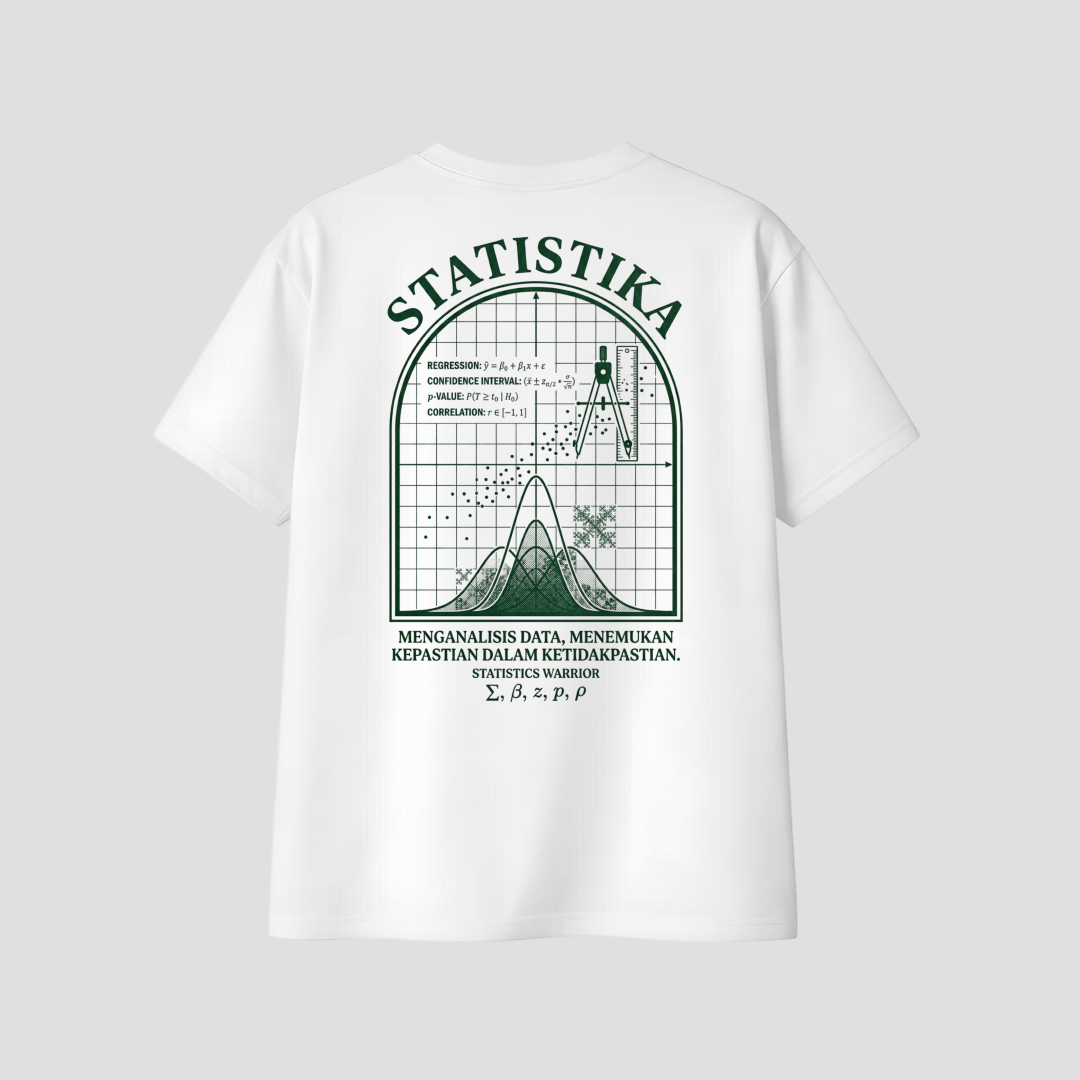 Kaos Distro D-A06 Statistika – Premium Cotton Combed Unisex | Kaos Data Analyst — foto 1