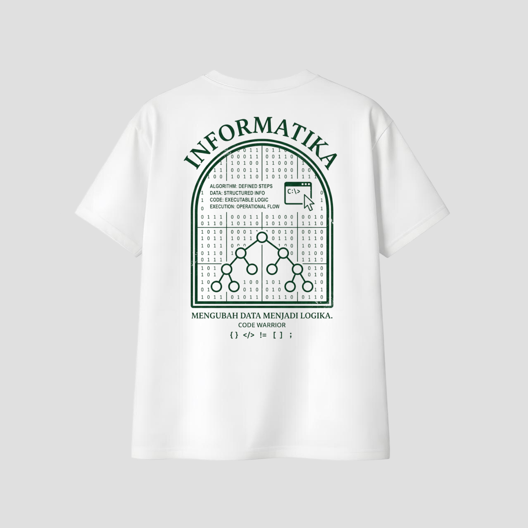 Kaos Distro D-A07 Informatika – Premium Cotton Combed Unisex | Kaos Programmer & Anak IT — foto 1