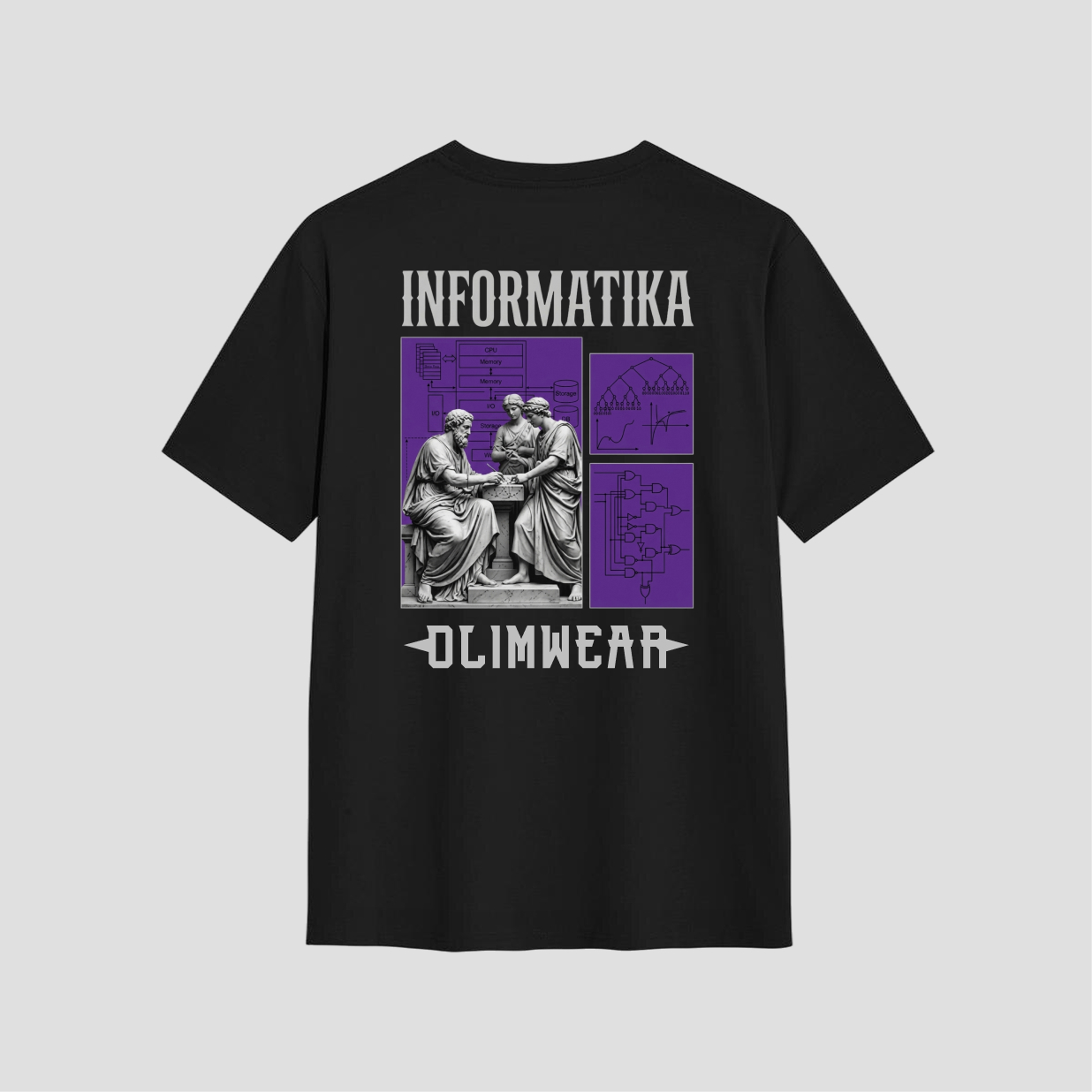 Kaos Distro D-A15 Teknik Informatika Premium Cotton Combed Kaos Mahasiswa Pria Wanita Unisex — foto 1