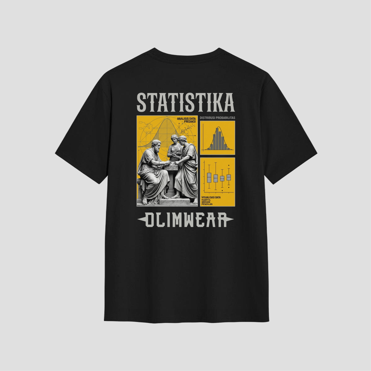Kaos Distro D-A14 Statistika Premium Cotton Combed Kaos Mahasiswa Pria Wanita Unisex — foto 1