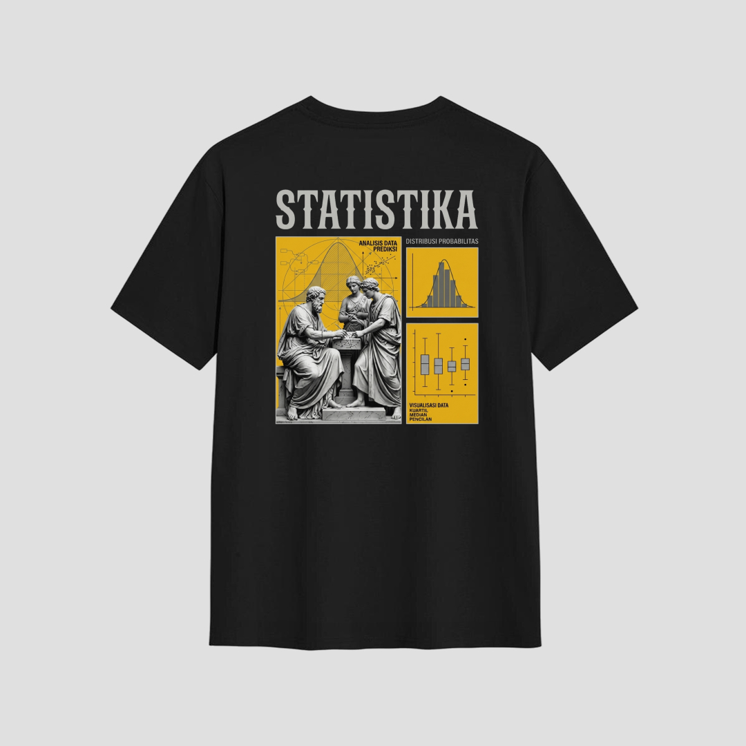 Kaos Distro D-A14 Statistika Premium Cotton Combed Kaos Mahasiswa Pria Wanita Unisex — foto 1