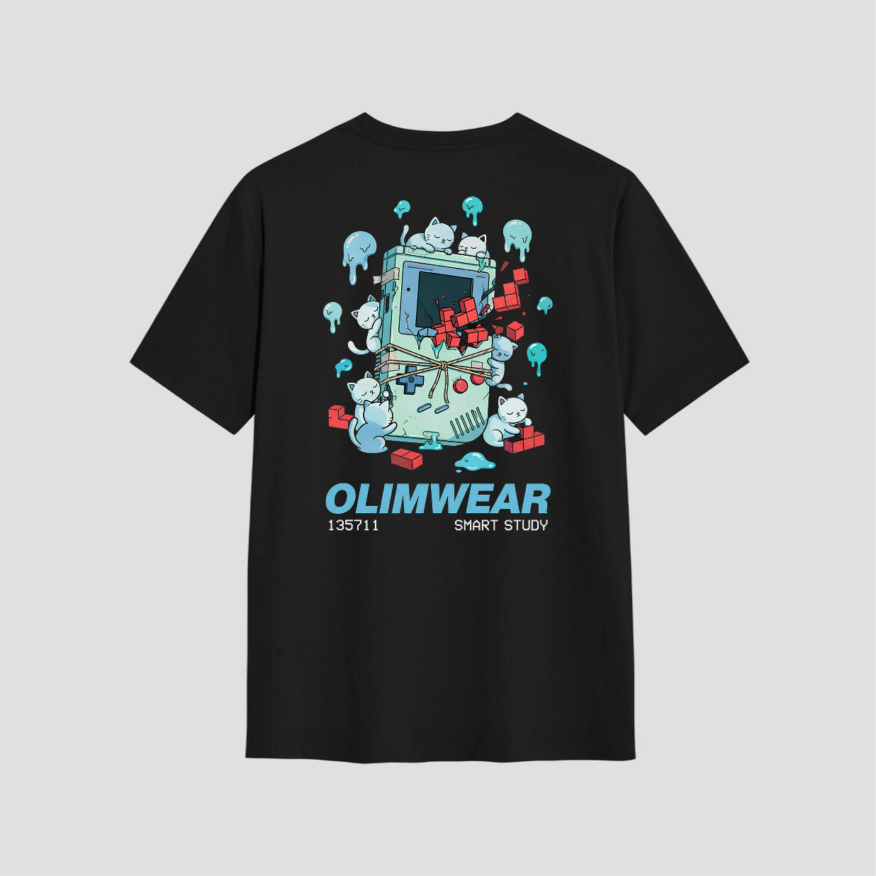 Kaos Distro D-A24 Gaming Cat Premium Cotton Combed Kaos Mahasiswa Pria Wanita Unisex — foto 1