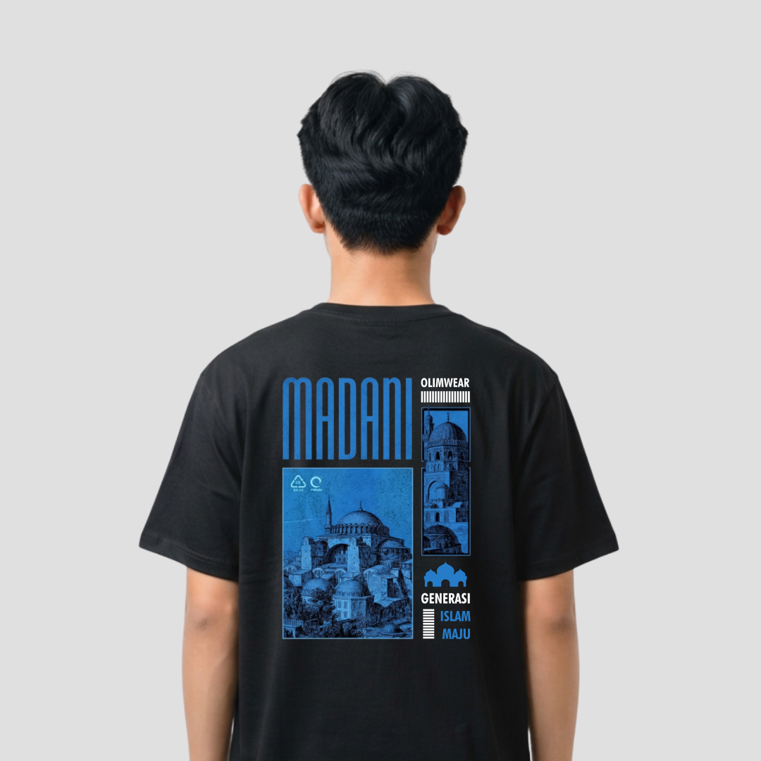 Kaos Distro D-A23 Madani Turkey Generasi Islam Maju Kaos Islami Premium Cotton Combed Unisex Lengan Pendek — foto 2