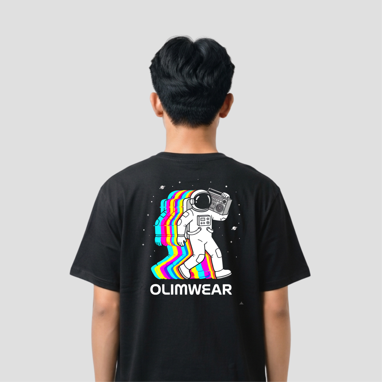 Kaos Distro D-A21 Astronot Glitch Premium Cotton Combed Kaos Mahasiswa Pria Wanita Unisex — foto 2