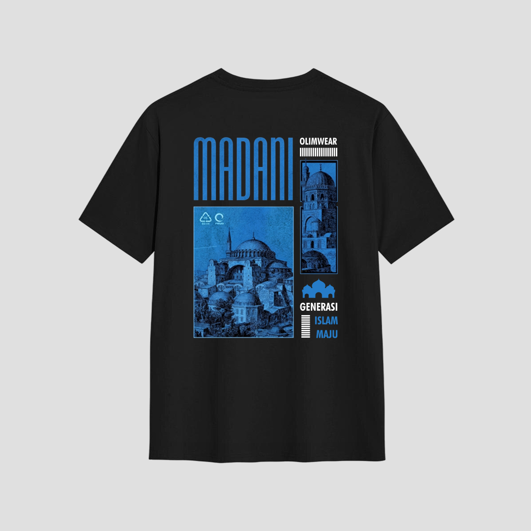 Kaos Distro D-A23 Madani Turkey Generasi Islam Maju Kaos Islami Premium Cotton Combed Unisex Lengan Pendek — foto 1